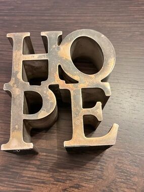 Vintage Robert Indiana HOPE Stainless Sculpture Pop Art